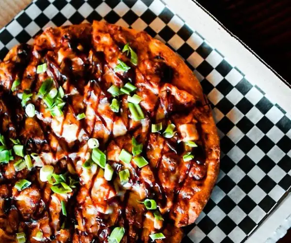 Loaded flatbread at The Lobby Kitchen & Bar